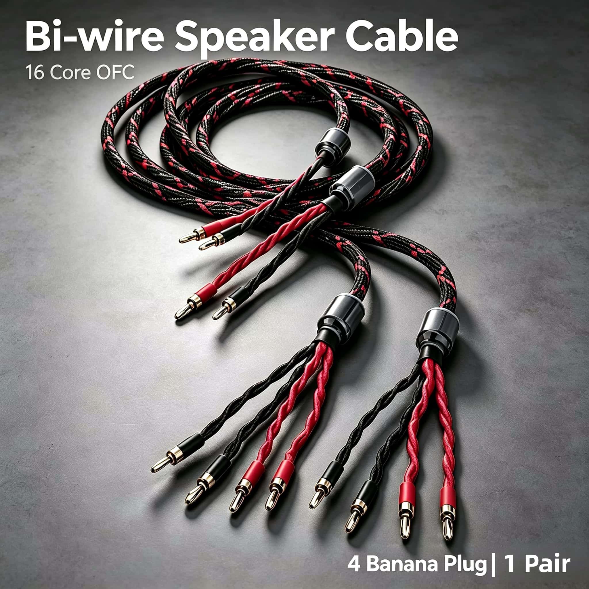 Home Cinema Sound System - 16 Core OFC Bi-Wire Speaker Cable