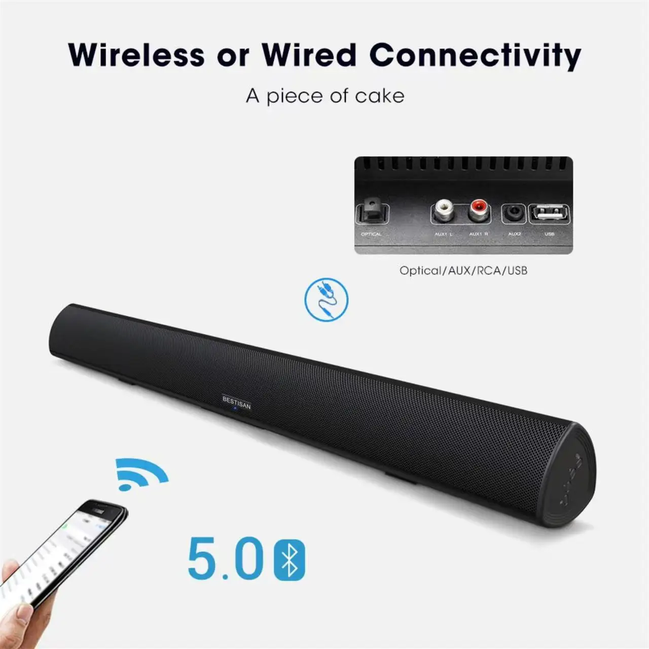 Powerful TV Soundbar Wired 100 - огляд і ціна Home Cinema Speaker System