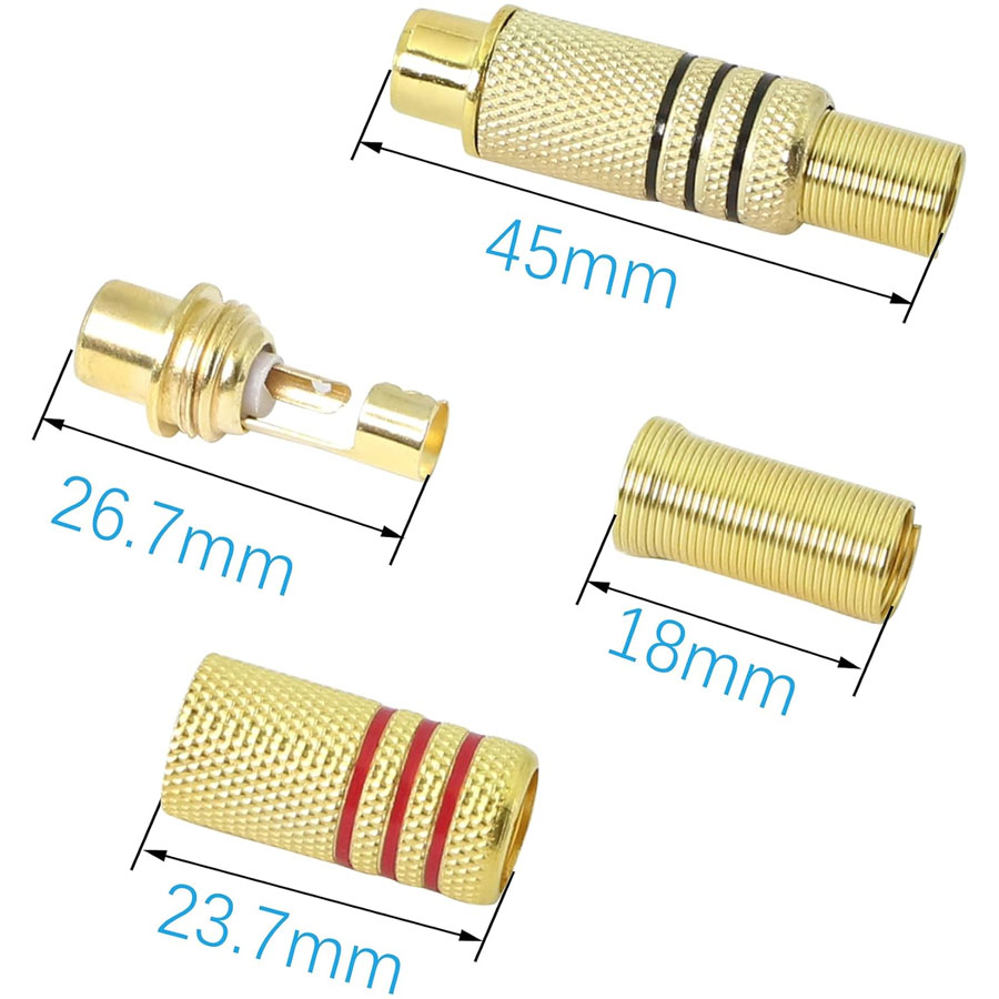 4PCS RCA Plug Gold Plated Sold - огляд і ціна Home Cinema Ampli