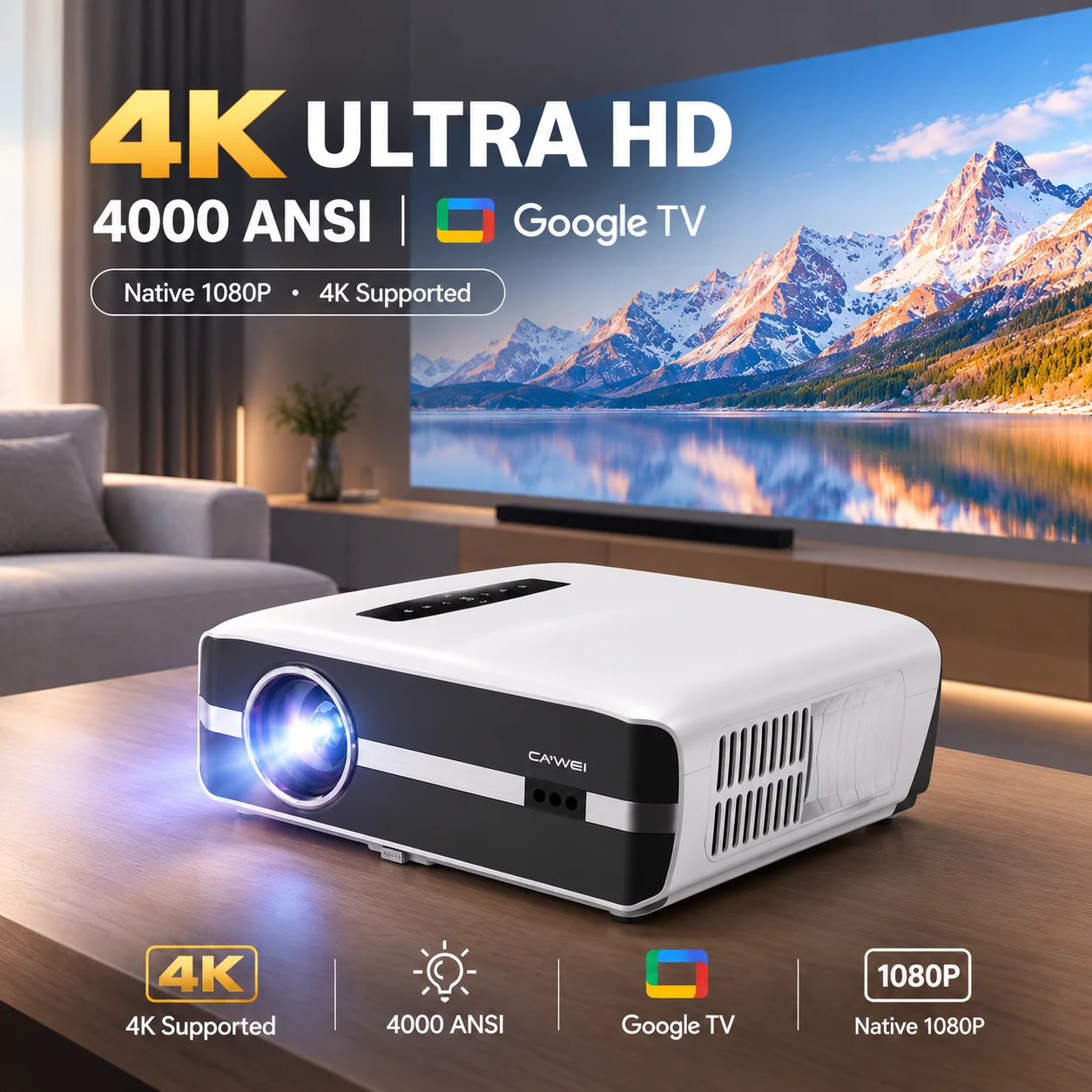 New A9S 4k 4000ANSI Projector  - огляд і ціна Home Cinema Speaker System